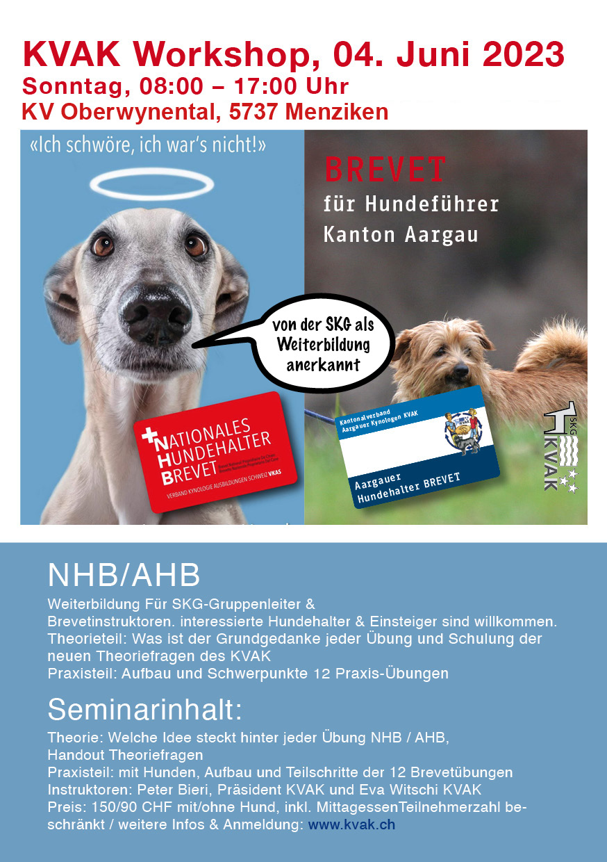 NHB/AHB: Aus- und Weiterbildung für interessierte Trainer und Hundeführer